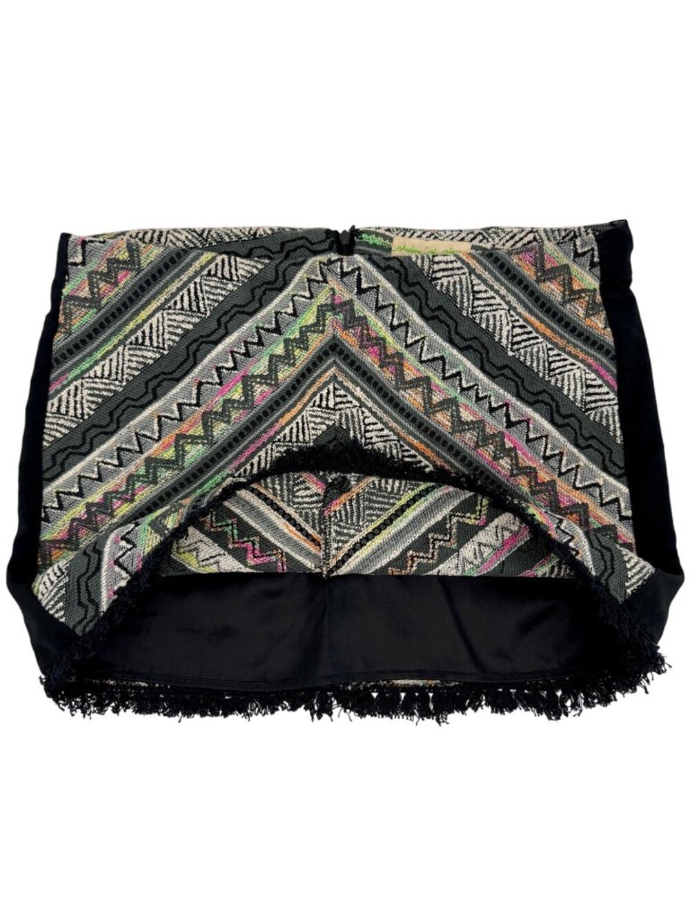 NWT Urban Outfitters Geometric Fringe Hem Mini Skirt L | Indie Sleaze Whimsigoth - Picture 5 of 16